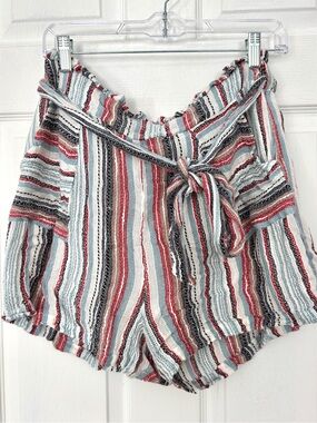 Striped Tie-Waist Women’s Shorts - Multi Stripe